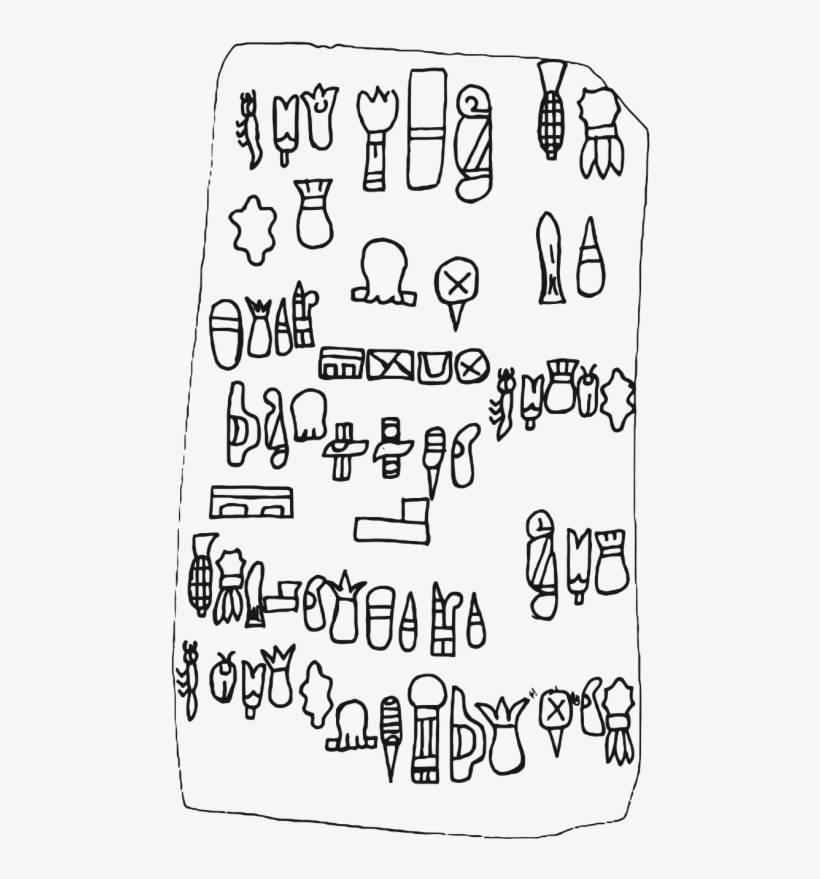 The Block Depicts 62 Unique Glyphs Which Resemble Various - Olmec Writing System, transparent png download