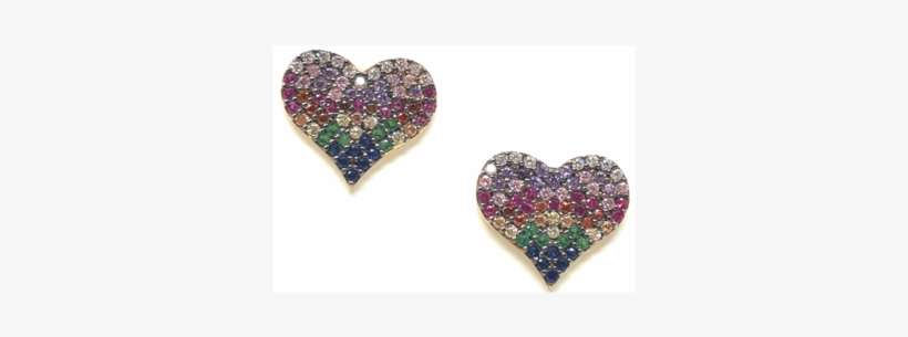 Heart Micro Pave Stud - Gold, transparent png download