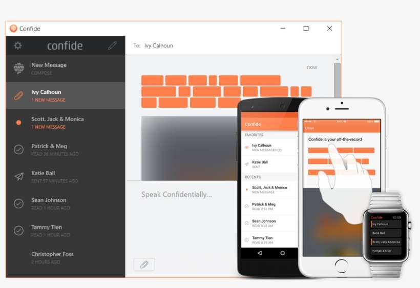Confide Hero Windows Andro - Self Destructing Messages App, transparent png download