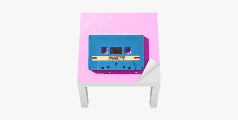 Old Blue Cassette Tape On Pink Paper Lack Table Veneer - Blue Cassette, transparent png download