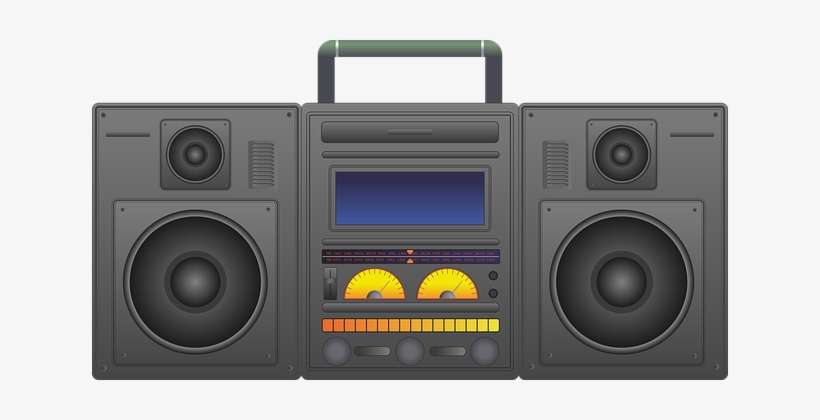 Boombox Ghetto Blaster Audio Player Cd Pla - Boombox On Transparent Background, transparent png download