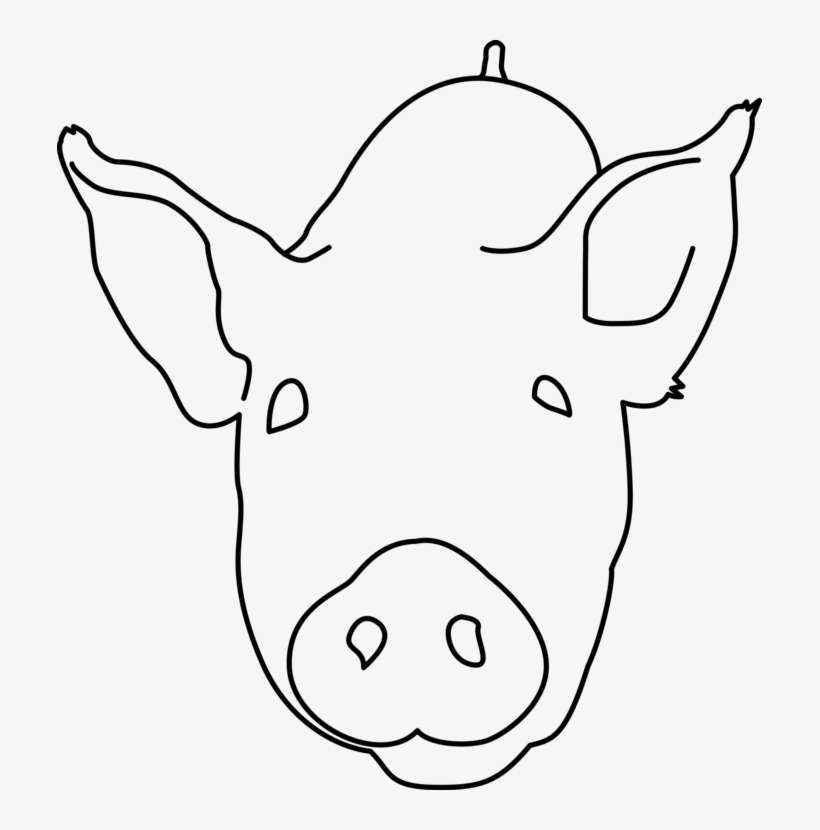 Pig Computer Icons Head Snout Drawing Free Commercial - Outline Of Pig Head, transparent png download