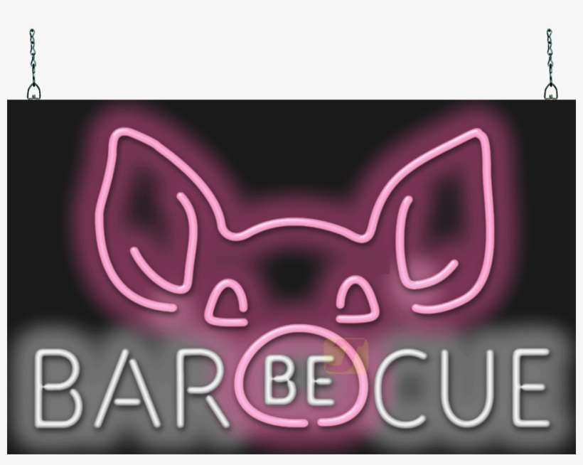 Barbecue With Pig Face Graphic Neon Sign - Graphics, transparent png download