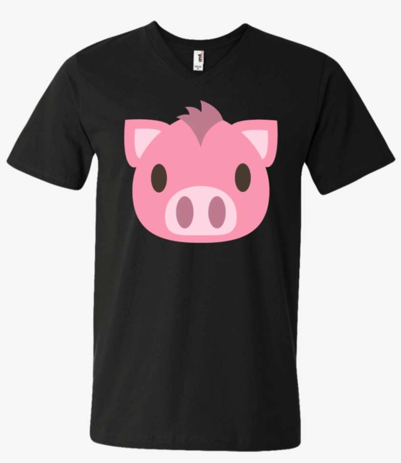 Pig Face Emoji Men's V Neck T Shirt - Apparel Printing Emoji Pig Face Lunch Bag, transparent png download