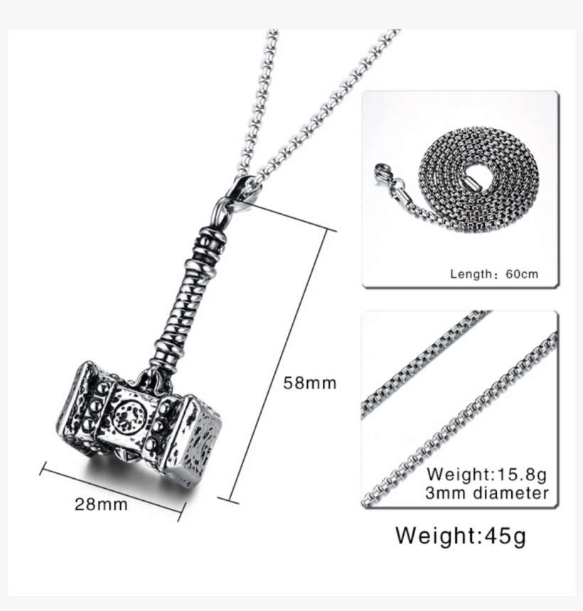 Thor Hammer Pendant Necklace - Vnox Celtic Cross Pendant Men Necklace High Quality, transparent png download