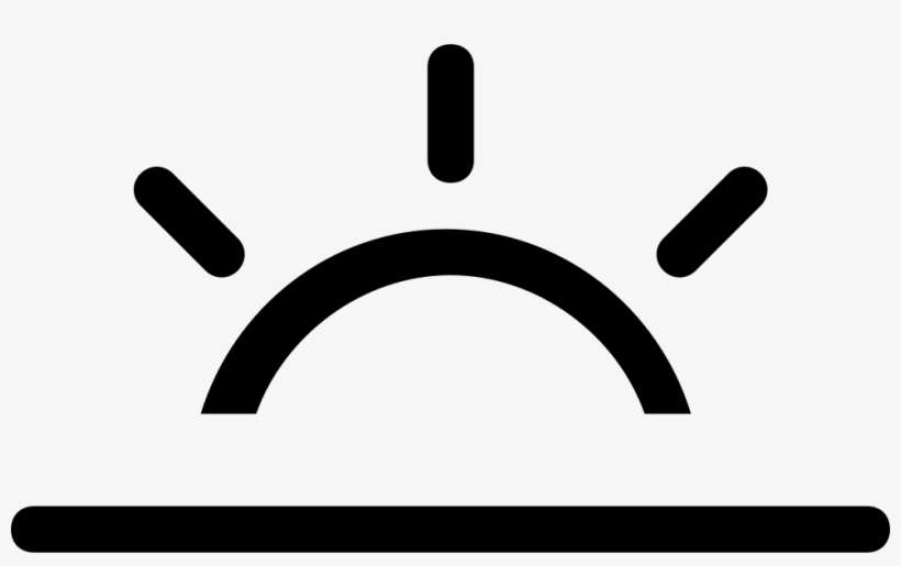 Half Sun On The Horizon Line Weather Symbol Of Stroke - Free Sunset Icon, transparent png download