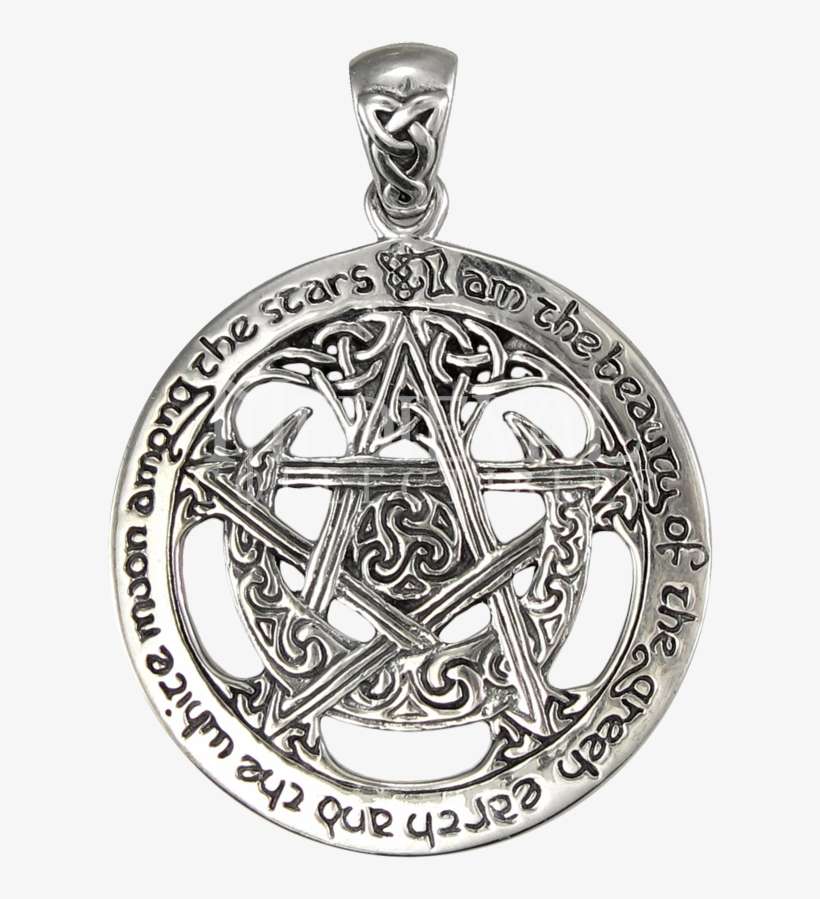 Pentacle Pendant - Bronze Large Moon Pentacle Pentagram Pendant Jewelry, transparent png download
