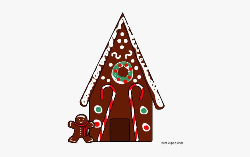 Cute Ginger-bread House, Free Clip Art For Christmas - Christmas Day, transparent png download