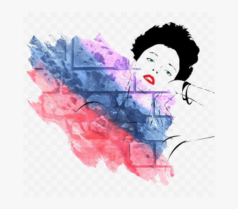 Woman Abstract Colorful Girl Ftestickers Art Painting - Graffiti Women Png, transparent png download