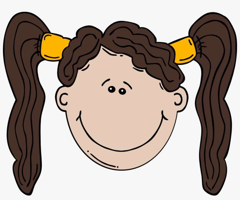 Net Clip Art Gerald G Girl Face 2 Svg - Cartoon Girl Face, transparent png download