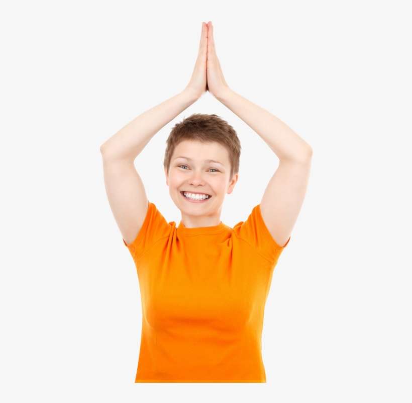 Happy Woman Joining Her Palms Together Png Image - Hiphop Dance Pose For Photoshoot, transparent png download
