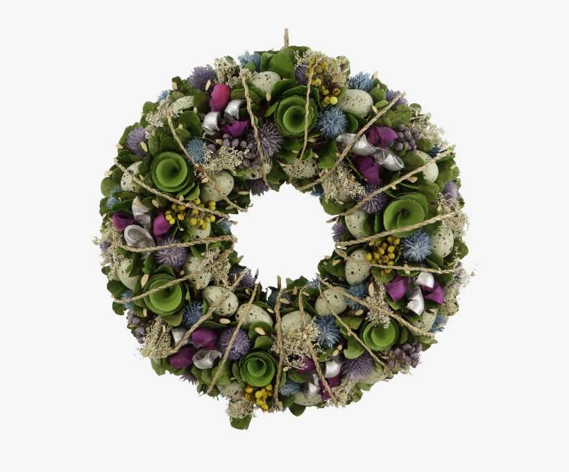 Egg & Floral Wreath With Rope - Wreath, transparent png download