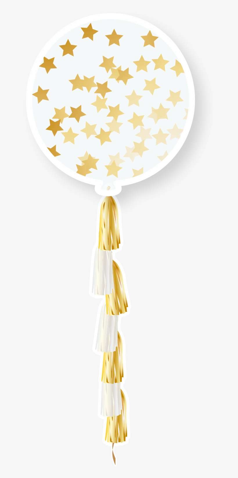 36" Transparent Balloon W/ Confetti & Tassle - Silver Star Confetti, transparent png download