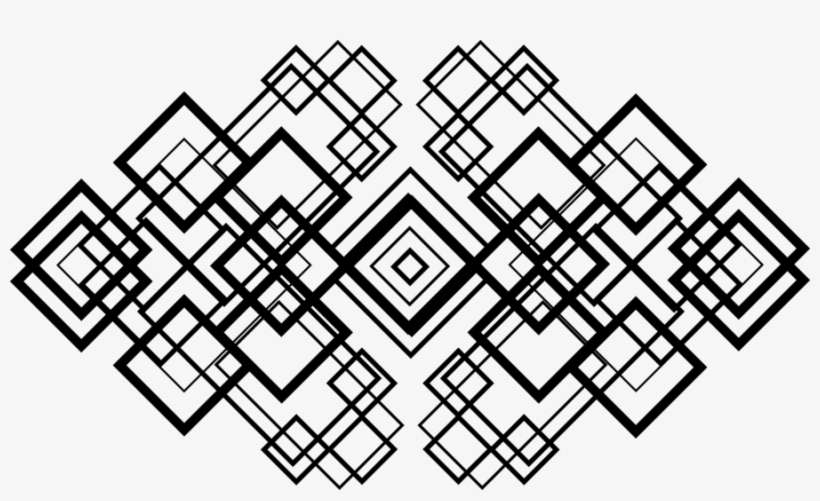 Black And White Crop Circle Endless Knot Tattoo Sketch - Black And White Design Png, transparent png download