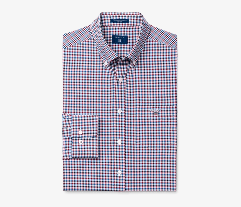Mens Regular Broadcloth Three-colour Gingham Shirt - Shirt, transparent png download