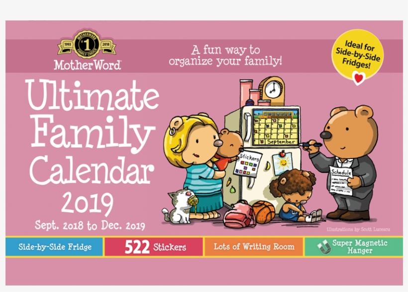 Motherword® Mom's Ultimate Family Fridge Calendar 15" - Calendrier Motherword 2019, transparent png download