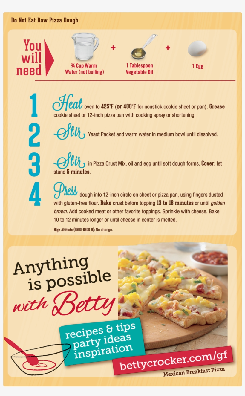 Betty Crocker Gluten Free Pizza Crust Mix, - Betty Crocker Super Moist Triple Chocolate Cake Mix, transparent png download