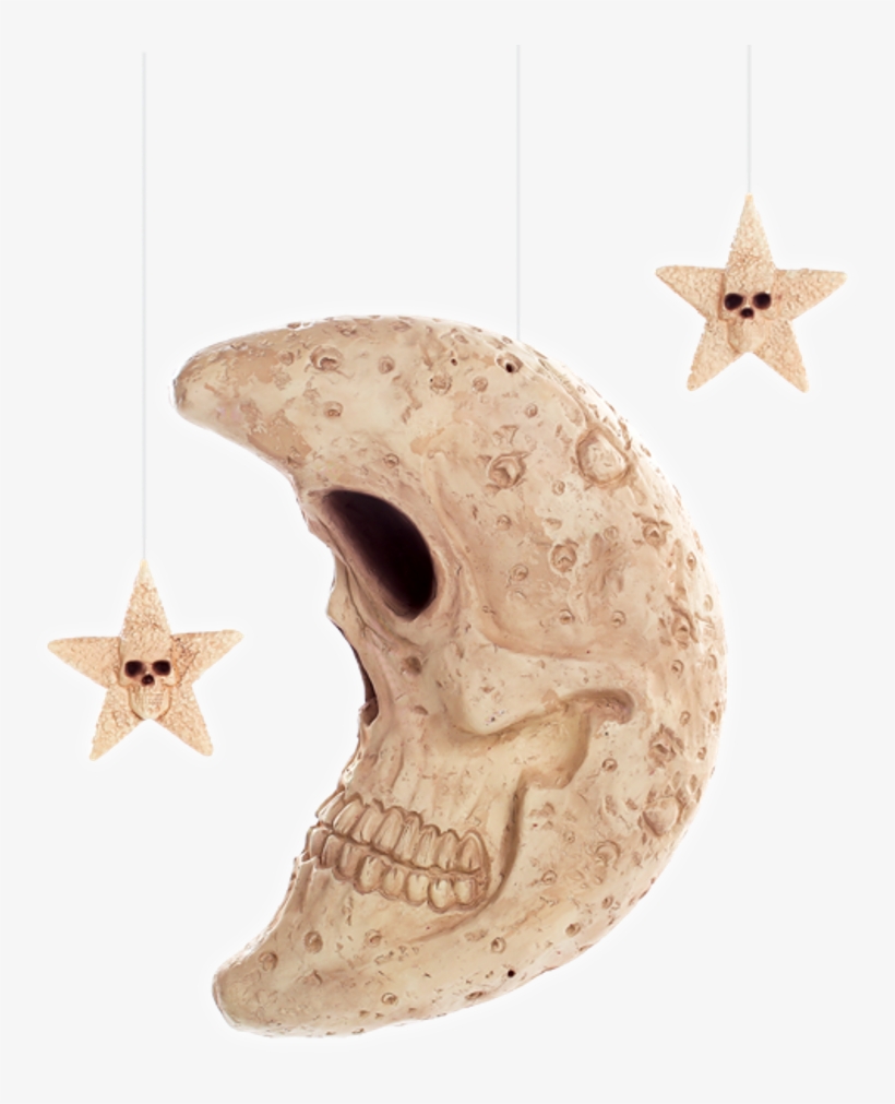 Celestrial Skull Moon And Stars Hanging Halloween Plastic - Bonez, transparent png download