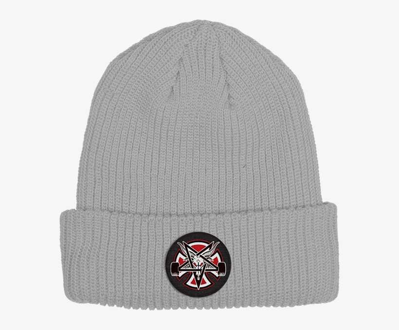 Inde Thrasher Pentagram Cross Beanie Heather Grey - Cross, transparent png download