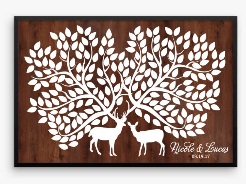 Wedding Guest Book Alternative Poster, Print, Framed - Deer Guest Book, transparent png download