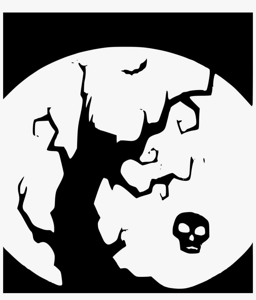 Big Image - Window Silhouette Halloween Tree, transparent png download