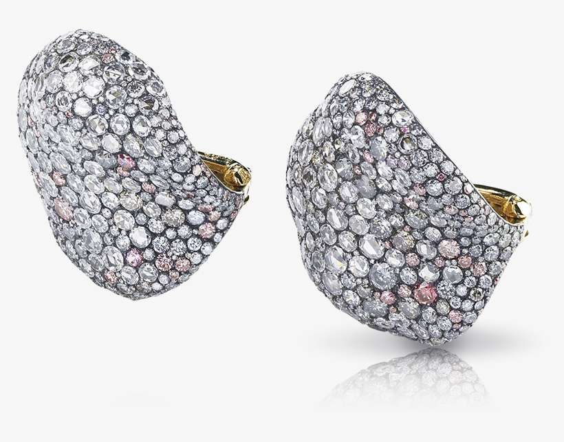 Fabergé White Rose Petal Earrings Features Round White - Gold, transparent png download