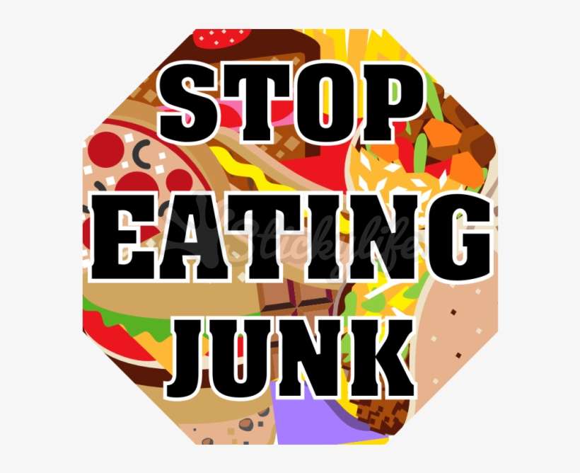 Stop Eating Junk Car Magnet - Graphic Design, transparent png download