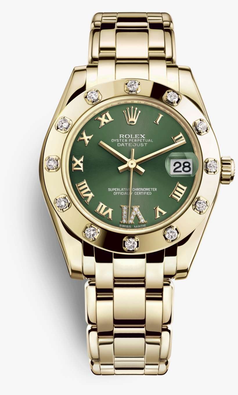 Pearlmasteroyster, 34 Mm, Yellow Gold And Diamonds - Rolex Pearlmaster Rose Gold Chocolate 34mm 81315, transparent png download