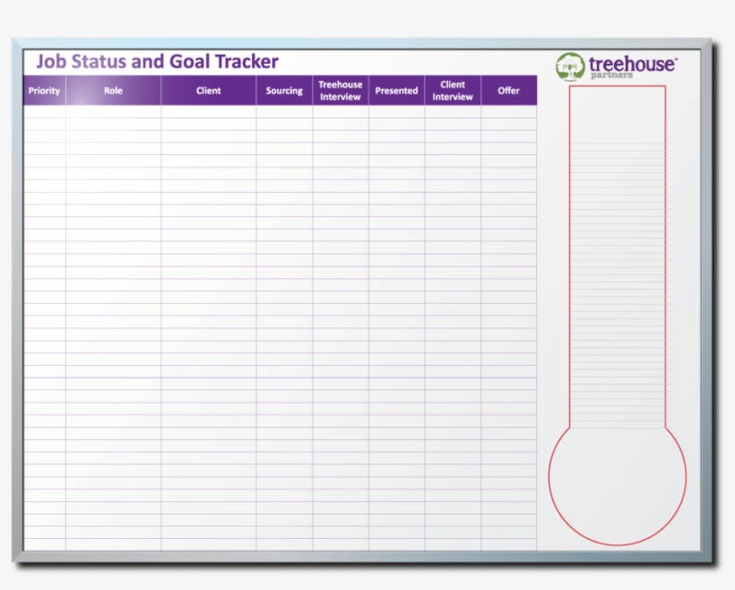 Treehouse Partners Job Status And Goal Tracker Dry - Dry Erase Goal Tracker, transparent png download