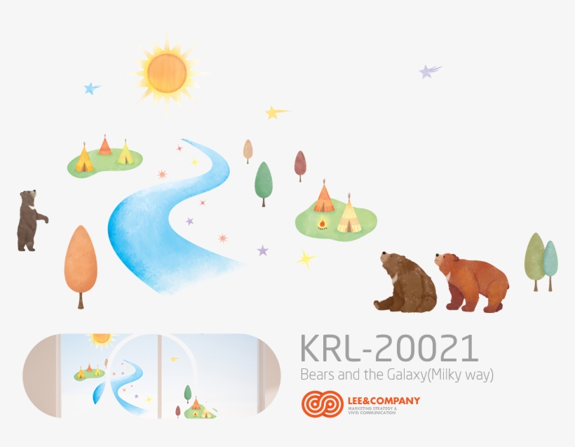 Collaboration Design Bears And Galaxy - Sticker, transparent png download