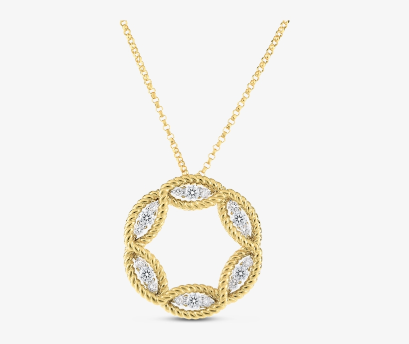 Roberto Coin Large Diamond Circle Necklace - Locket, transparent png download