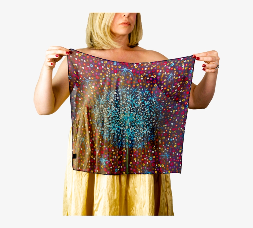 Gifts For Her Hidden Silk Square Scarf Bandanna Dandelion - Scarf, transparent png download