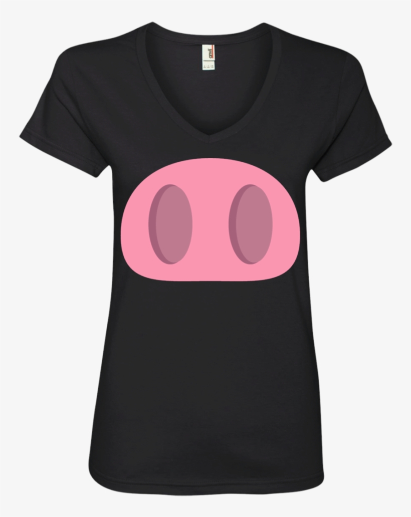 Pig Nose Emoji Ladies' V Neck T Shirt - Four Llamas Fortnite, transparent png download