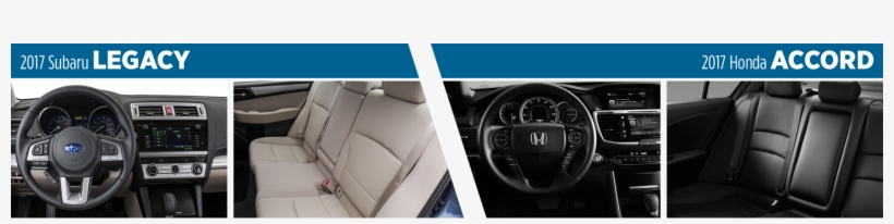 2017 Subaru Legacy Vs 2017 Honda Accord Interior Comparison - Steering Wheel, transparent png download