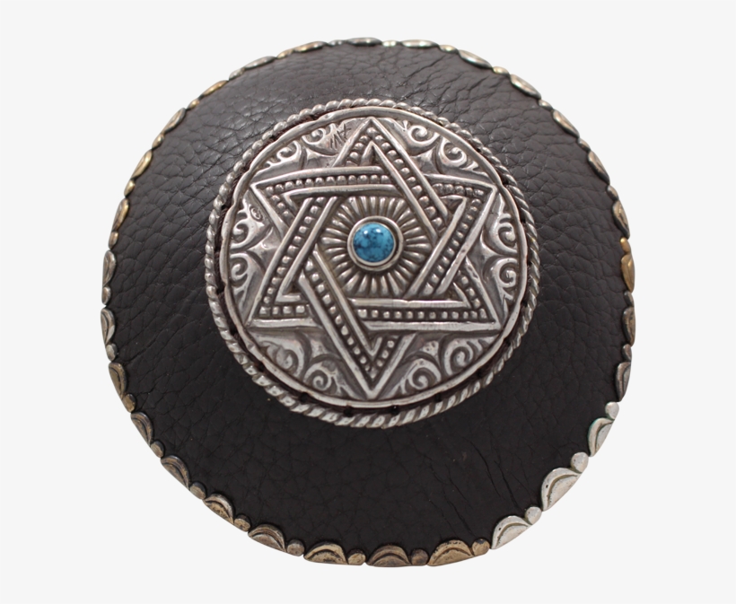 Star Of David Full Rim Design Black Leather - Leather, transparent png download