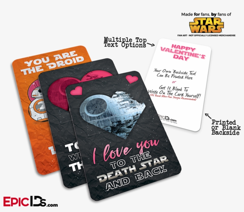 Pocket Sized Premium Star Wars 'dark Side' Custom Valentines - Star Wars, transparent png download