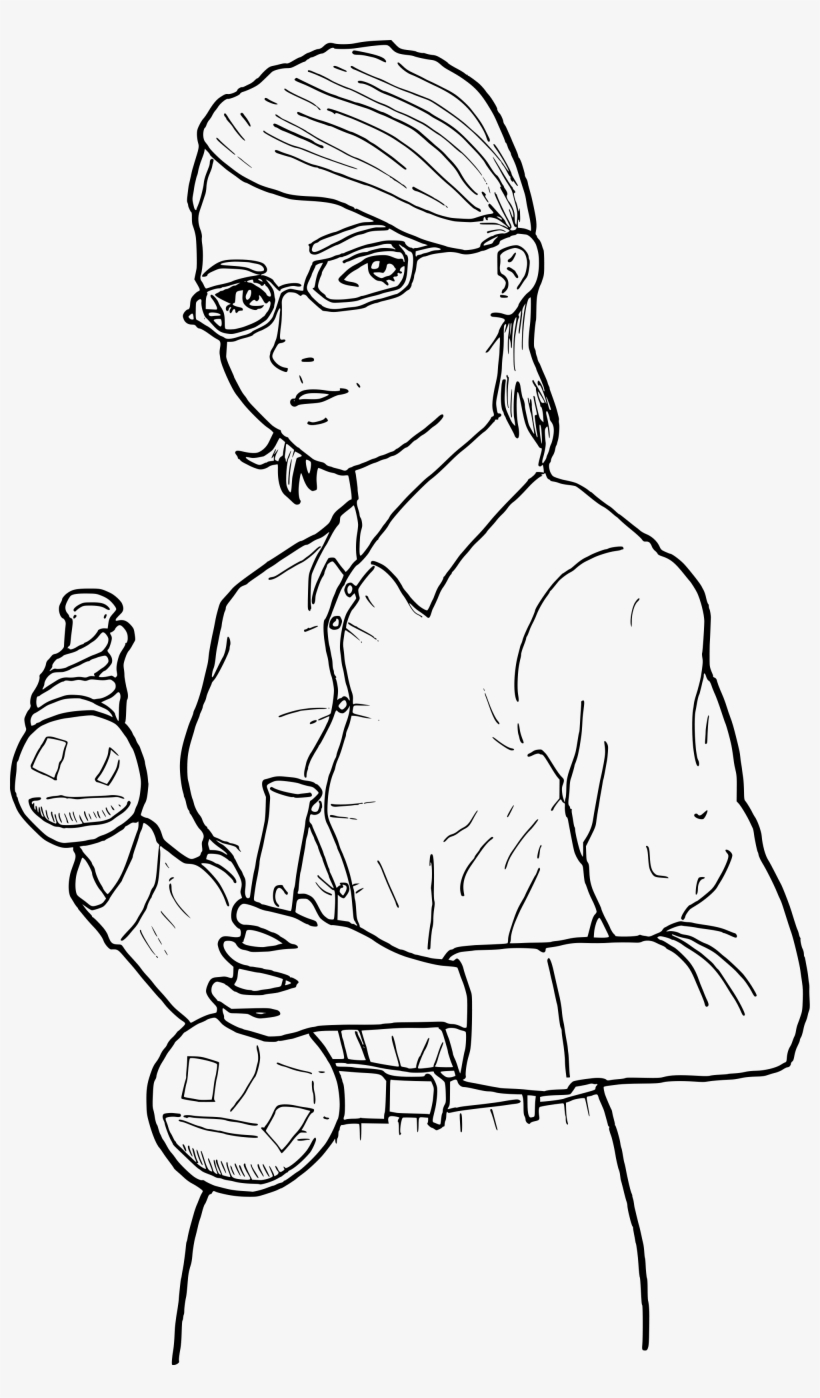 Wikimedia Commons Png Lego Head Svg - Female Scientist Drawing, transparent png download