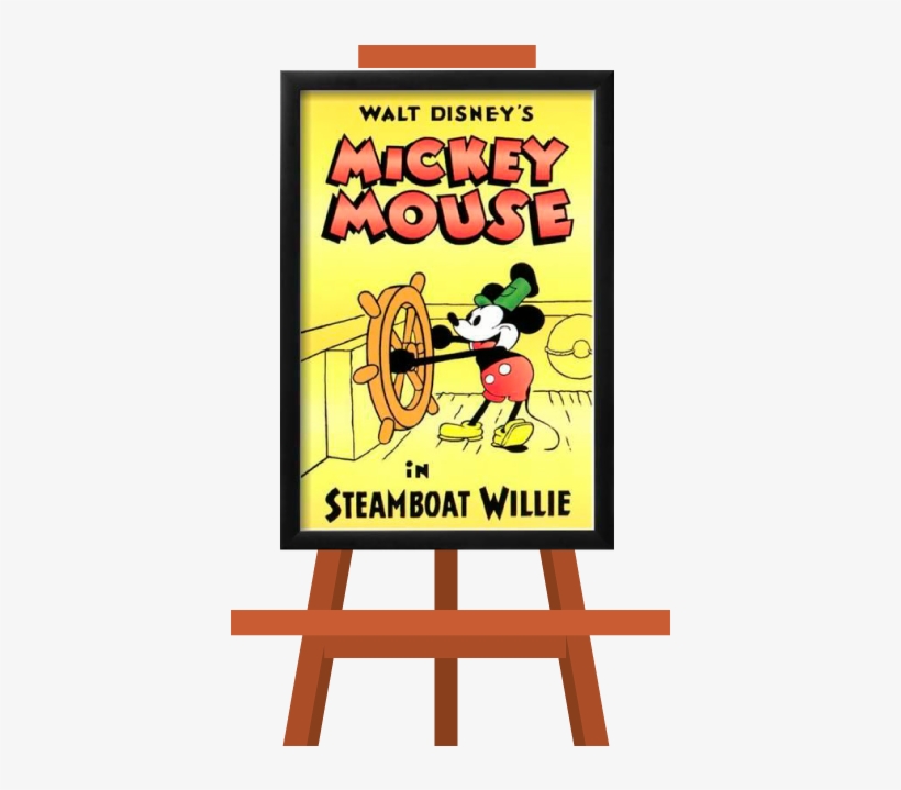 Poster: Steamboat Willie, 40x27in., transparent png download