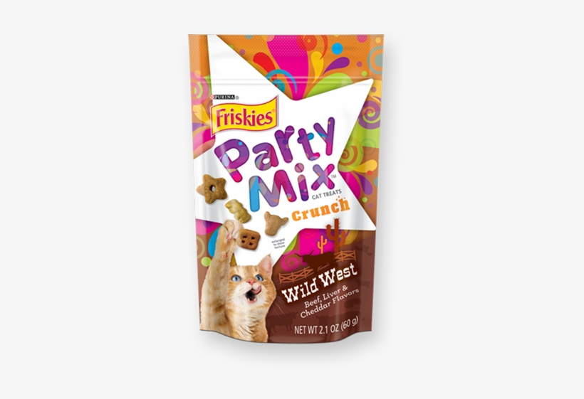 Party Mix Crunch Wild West Beef, Liver & Cheddar Flavors - Party Mix Cat Food, transparent png download