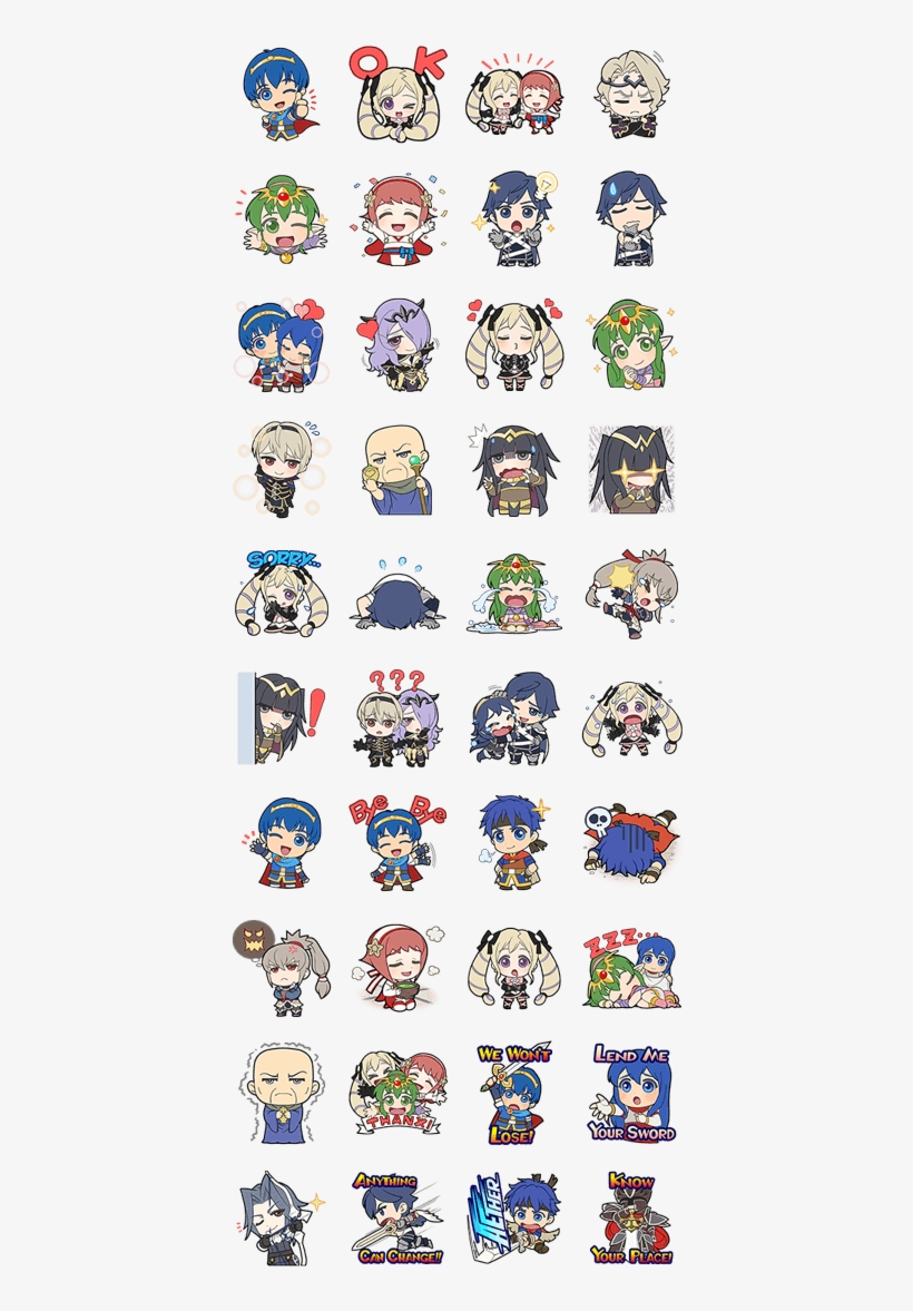 Llegan Los Stickers De "fire Emblem Link" - Fire Emblem Line Stickers, transparent png download