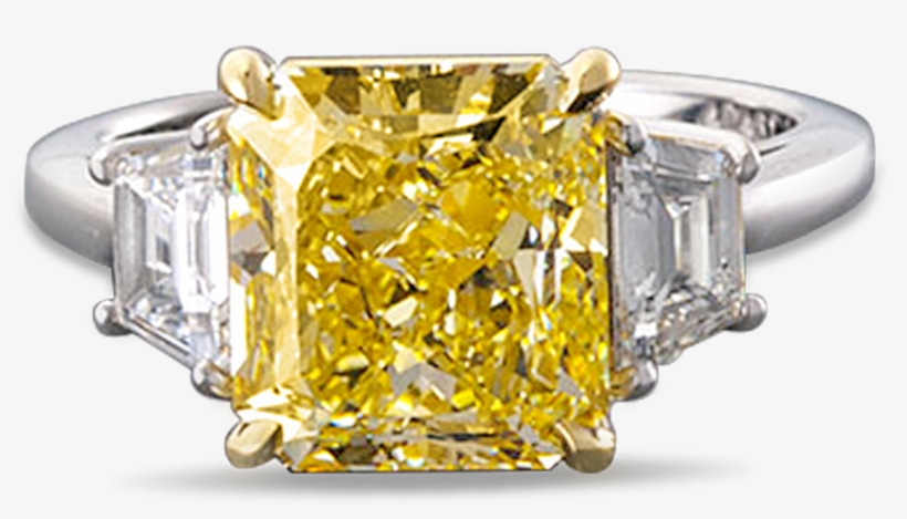 Radiant-cut Fancy Yellow Diamond Ring, - Diamond, transparent png download