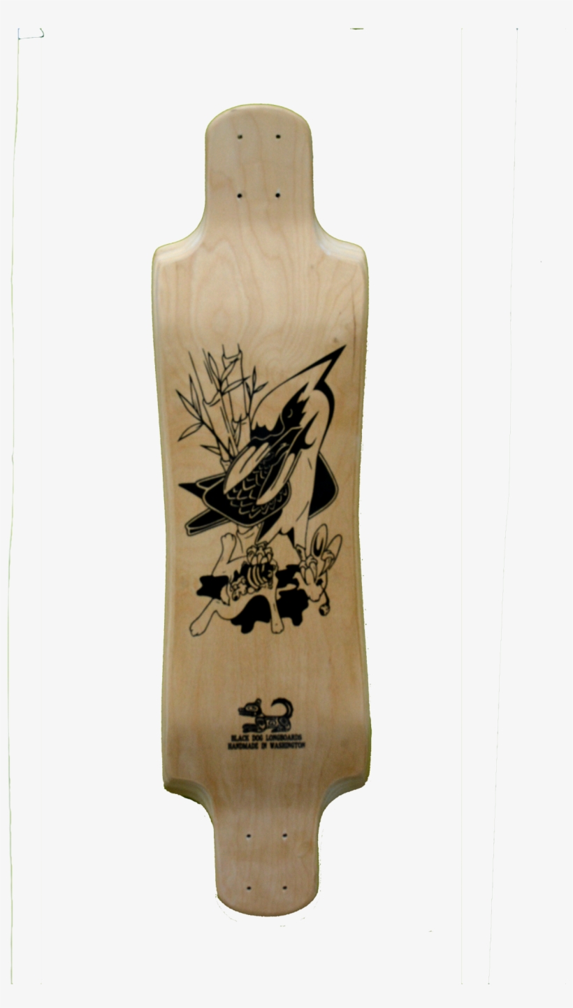 Black Dog Kookaburra Graphic Longboard Deck - Longboard, transparent png download