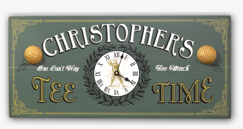 Personalized Pop Art Vintage Wooden Plank Sign Clock - Personalized Tee Time Clock Vintage Style Sign, transparent png download