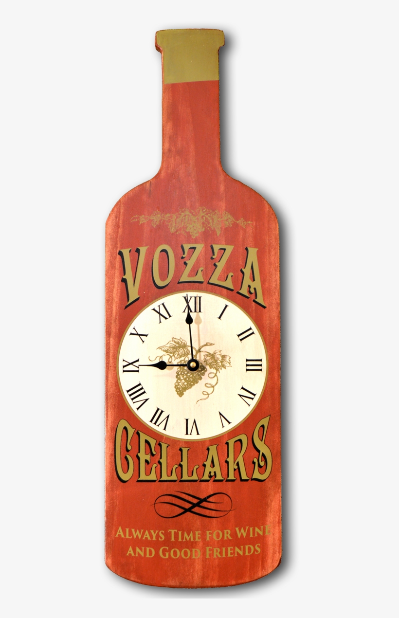 Custom Cellars Wine Bottle Shaped Clock - Wall Clock, transparent png download