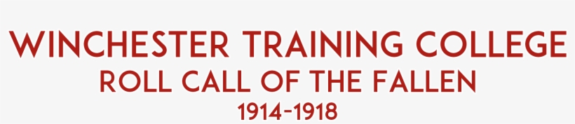 Winchester Training College Roll Call Of The Fallen - Teacher, transparent png download
