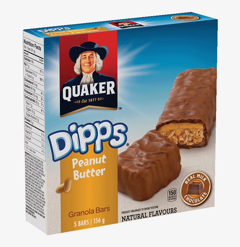 Quaker® Dipps® Peanut Butter Granola Bars Dipps Granola Bar Peanut Butter PNG Image
