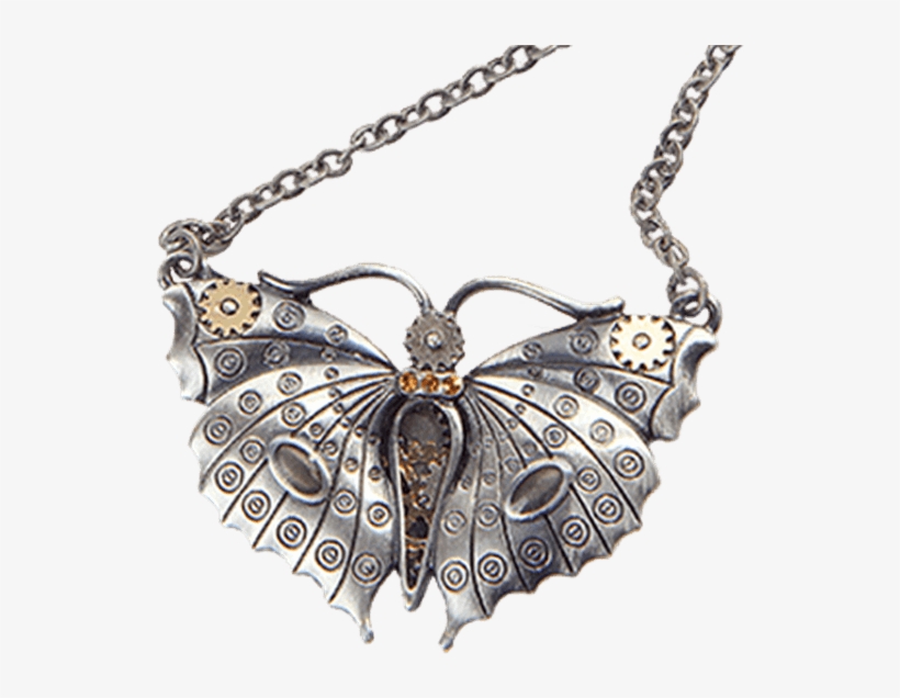 Steampunk Butterfly Necklace - Steampunk Butterfly, transparent png download