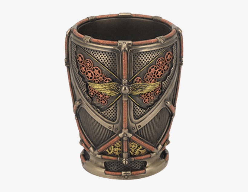 Steampunk Wings And Gears Pen Holder - Steampunk Butterfly Design Bronze Finish Pen / Pencil, transparent png download