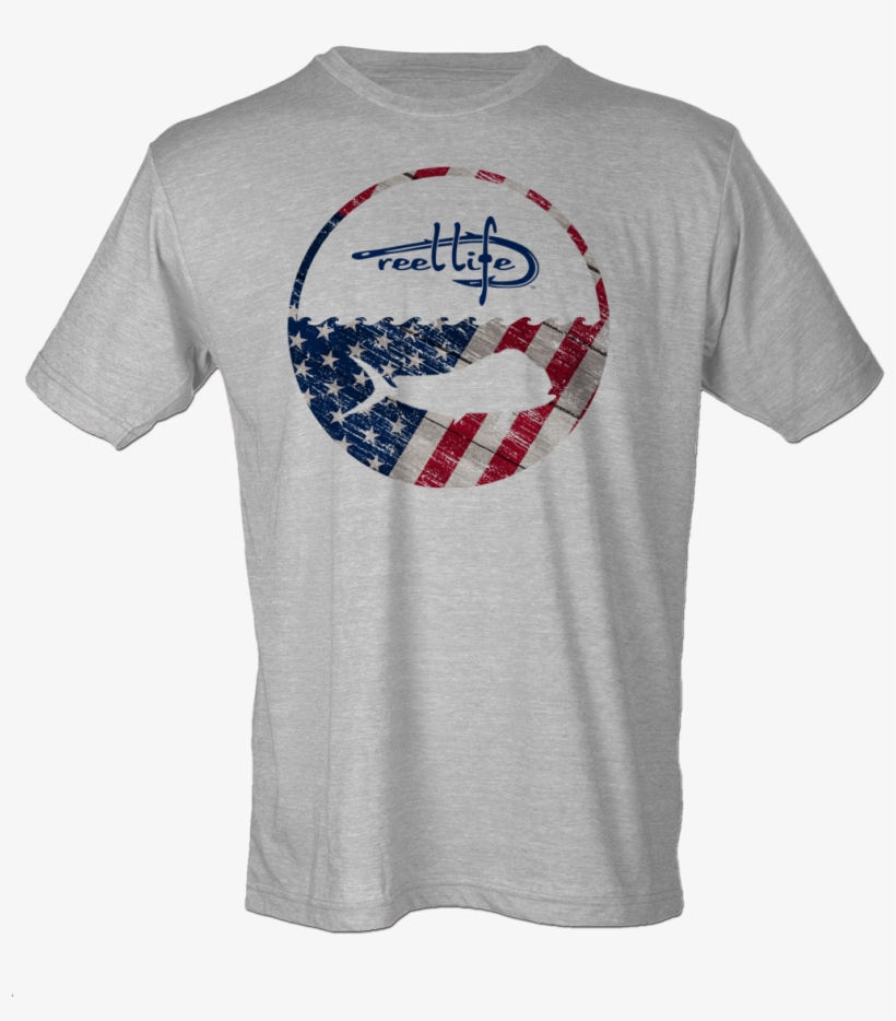 Men's Waterman Usa Mahi Mahi Short Sleeve Fishing T-shirt - Tultex Heather Grey, transparent png download