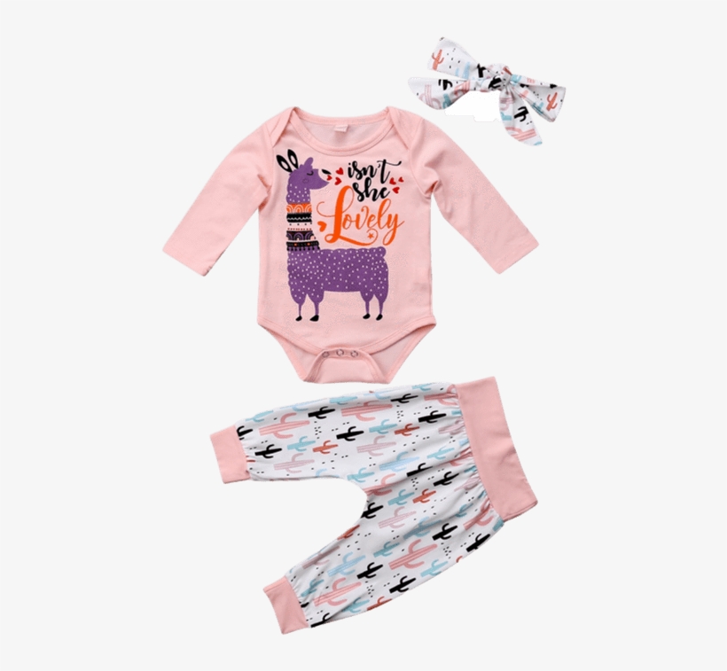 Isn't She Lovely Llama Set - Romper Suit, transparent png download